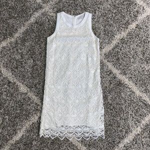LOFT sleeveless cream crochet dress SZ 4